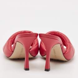 Bottega Veneta Red Intrecciato Leather Lido Mule Sandals Size 37