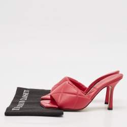 Bottega Veneta Red Intrecciato Leather Lido Mule Sandals Size 37