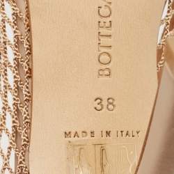 Bottega Veneta Beige Mesh and Leather Chain Stretch Pumps Size 38