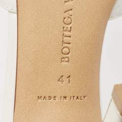 Bottega Veneta White Leather Strech Mules Size 41