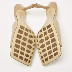 Bottega Veneta Beige Leather Stretch Slide Sandals Size 39