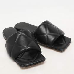 Bottega Veneta Black Leather Lido Flats Size 37