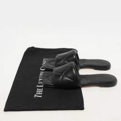 Bottega Veneta Black Leather Lido Flats Size 37