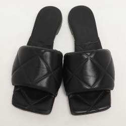 Bottega Veneta Black Leather Lido Flats Size 37