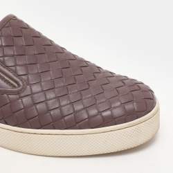 Bottega Veneta Mauve Intrecciato Leather Dodger Slip on Sneakers Size 37