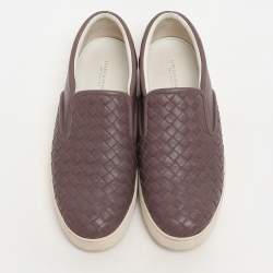 Bottega Veneta Mauve Intrecciato Leather Dodger Slip on Sneakers Size 37