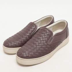 Bottega Veneta Mauve Intrecciato Leather Dodger Slip on Sneakers Size 37