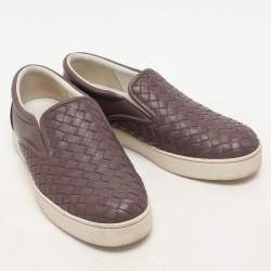 Bottega Veneta Mauve Intrecciato Leather Dodger Slip on Sneakers Size 37