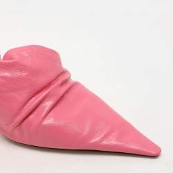 Bottega Veneta Pink Leather Pointed Toe Slingback Pumps Size 38.5