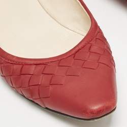 Bottega Veneta Red Intrecciato Leather Ballet Flats Size 36