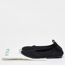 Bottega Veneta Black Stretch Knit Atomic Ballet Flats Size 39
