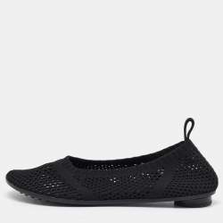 Bottega Veneta Black Stretch Knit Atomic Ballet Flats Size 39
