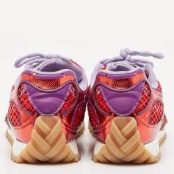 Bottega Veneta Purple/Red Mesh and Leather Orbit Sneakers Size 38
