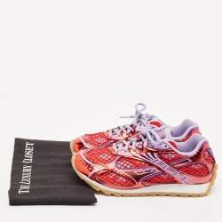 Bottega Veneta Purple/Red Mesh and Leather Orbit Sneakers Size 38