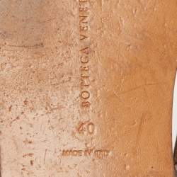 Bottega Veneta Bronze Intrecciato Leather Calvados Flat Sandals Size 40
