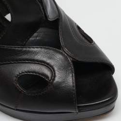 مملوكة مسبقًا Bottega Veneta Brown Leather Peep Toe Pumps Size 40