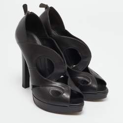 مملوكة مسبقًا Bottega Veneta Brown Leather Peep Toe Pumps Size 40