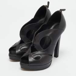 مملوكة مسبقًا Bottega Veneta Brown Leather Peep Toe Pumps Size 40