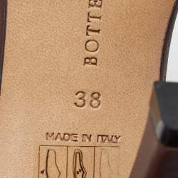 Pre Owned Bottega Veneta Dark Brown Quilted Leather Lido Padded Slide Sandals Size 38