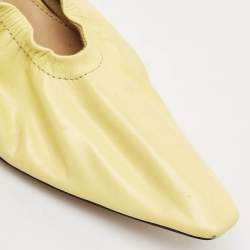 Bottega Veneta Green Leather Scrunch Block Pumps Size 38