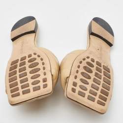 Pre Owned Bottega Veneta Beige Leather Lido Flat Sandals Size 37