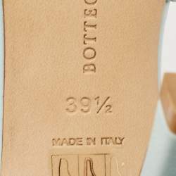 Pre Owned Bottega Veneta Light Blue Quilted Leather Lido Slide Sandals Size 39.5