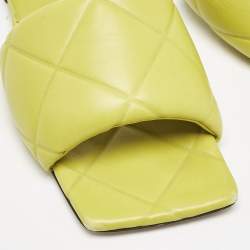 Bottega Veneta Yellow Quilted Leather Lido Flat Slides Size 40