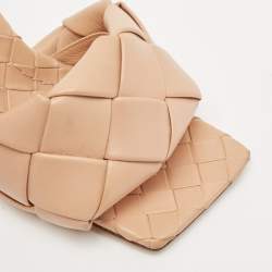 Bottega Veneta Beige Intrecciato Leather Lido Slide Sandals Size 39