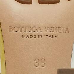 Bottega Veneta Yellow Leather Square Toe Ankle Strap Sandals Size 38