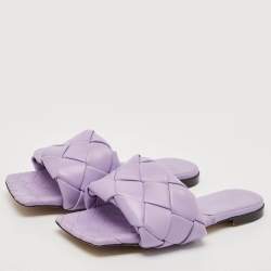 Pre Owned صندل سلايد بوتيغا فينيتا جلد أنترشياتو بنفسجي مقاس 37.5