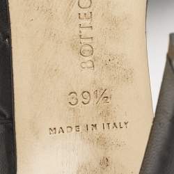 Bottega Veneta Black Intrecciato Leather Lido Slide Sandals Size 39.5