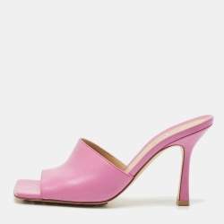 Bottega Veneta Pink Leather Stretch Slide Sandals Size 36