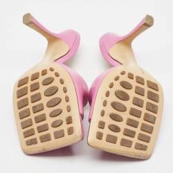 Bottega Veneta Pink Leather Stretch Slide Sandals Size 36
