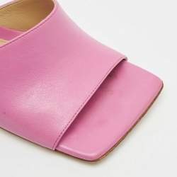 Bottega Veneta Pink Leather Stretch Slide Sandals Size 36