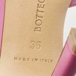 Bottega Veneta Pink Leather Stretch Slide Sandals Size 36