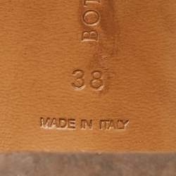 Pre Owned Bottega Veneta Bronze intreciato Leather Slide Sandals Size 38