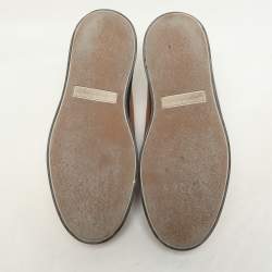 Pre Owned Bottega Veneta Rose Gold Intrecciato Leather Slip On Sneakers Size 37