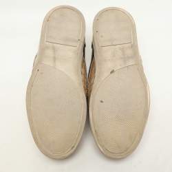 Bottega Veneta Gold Intrecciato Suede Dodger Slip On Sneakers 36