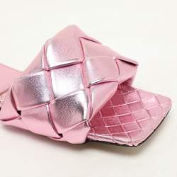 مملوكة مسبقًا حذاء فلات بوتيغا فينيتا ليدو جلد وردي معدني مقاس 37.5