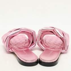 مملوكة مسبقًا حذاء فلات بوتيغا فينيتا ليدو جلد وردي معدني مقاس 37.5