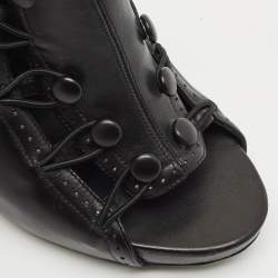 Bottega Veneta Black Leather Ankle Length Boots Size 39