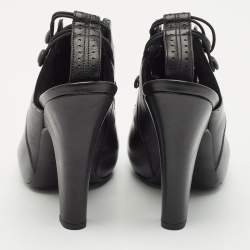 Bottega Veneta Black Leather Ankle Length Boots Size 39