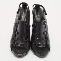 Bottega Veneta Black Leather Ankle Length Boots Size 39