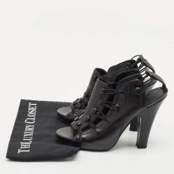 Bottega Veneta Black Leather Ankle Length Boots Size 39