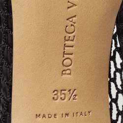 Bottega Veneta Black Leather and Mesh Stretch Ankle Strap Pumps Size 35.5
