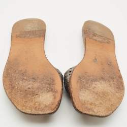 Bottega Veneta Metallic Intrecciato Leather Ravello Flat Slides Size 36