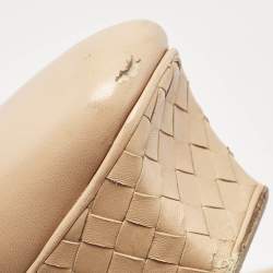 Bottega Veneta Beige Leather Intrecciato Platform Pumps Size 38