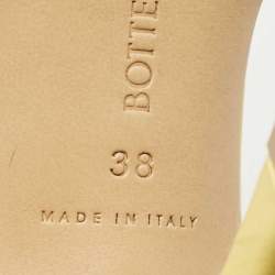 Pre Owned Bottega Veneta Yellow Quilted Leather Lido Slide Sandals Size 38