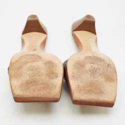 Bottega Veneta Dark Brown Leather Intrecciato Slide Sandals Size 37