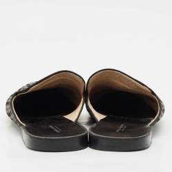 Bottega Veneta Black Intrecciato Leather Espresso Fiandra Mules Size 40.5